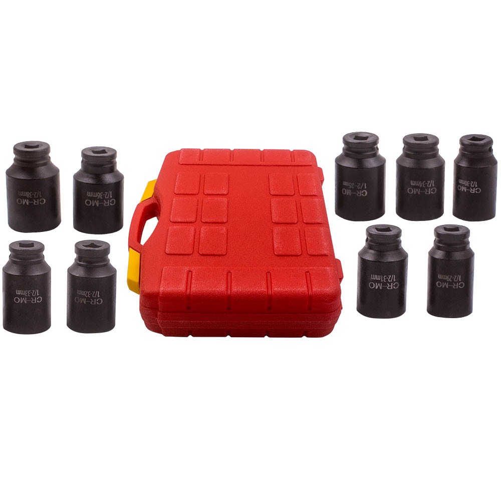 Deep Impact Socket Kit 1/2″ Drive Metric Axle Hub Nut Socket 29mm-38mm Set Tool