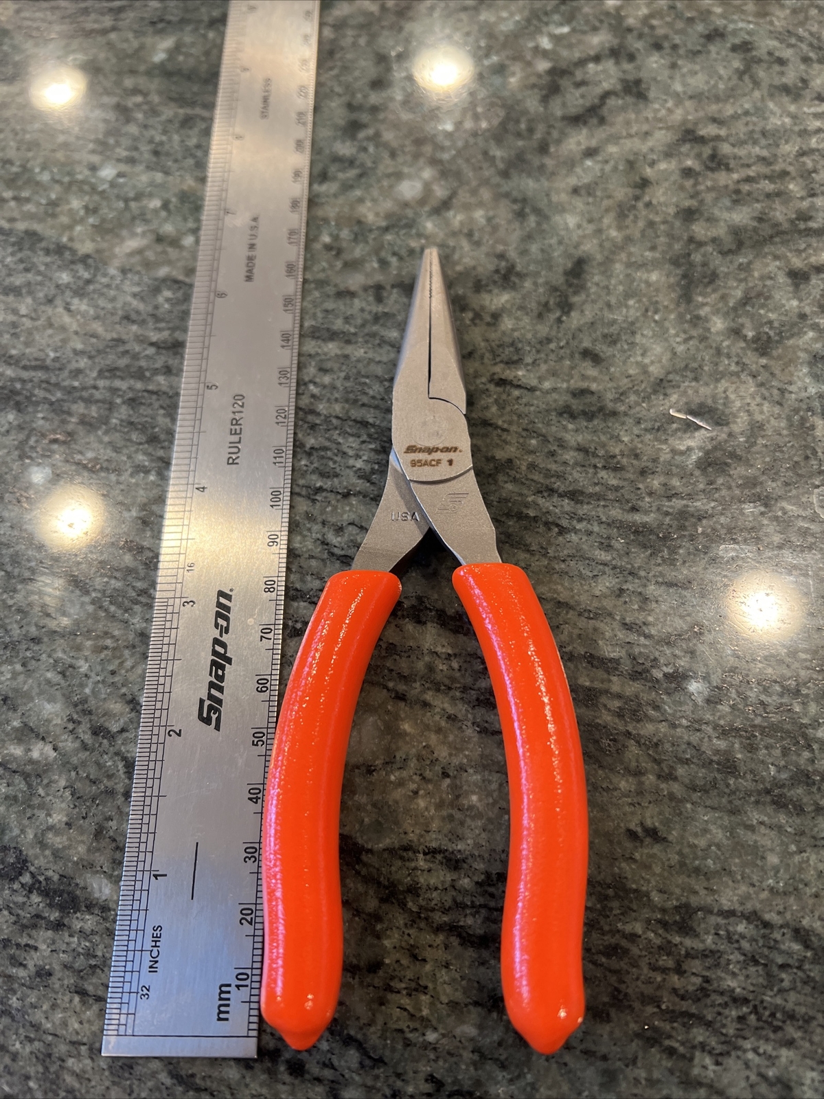 Snap-On 95acf 6” talon grip needle nose pliers orange