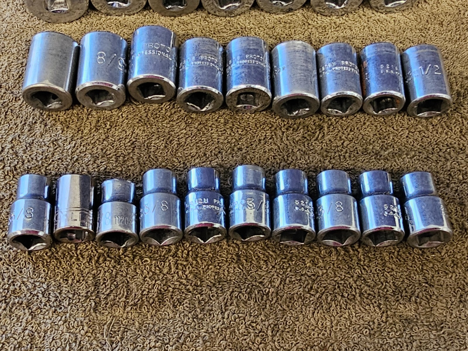 29 Proto Professional Sae Deep Well Socket Ratchet Set 3/8″ Drive 7/8 5/8 1/2″