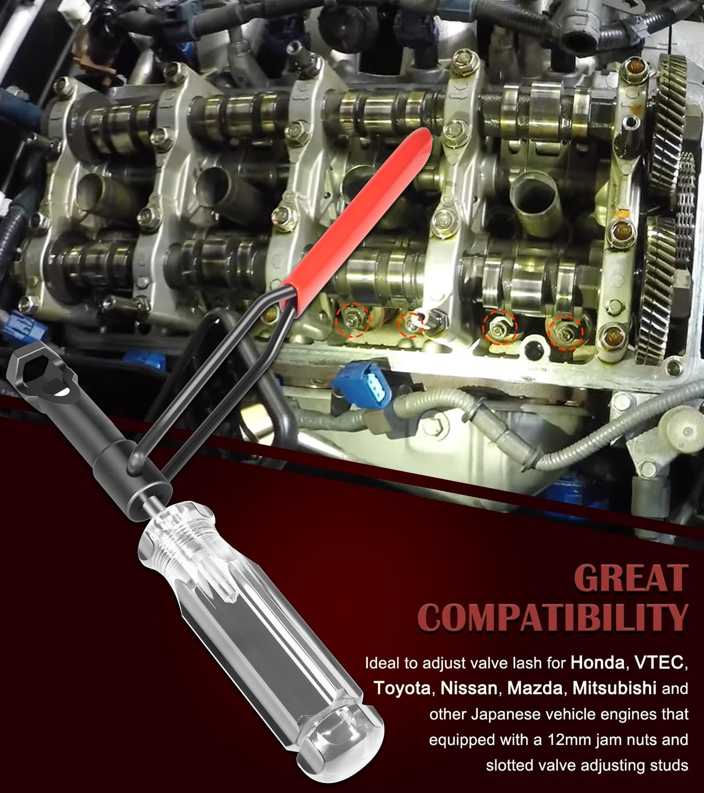 648828 12mm Jam Nut Valve Clearance Adjustment Tool for Honda Nissan Toyota Japa