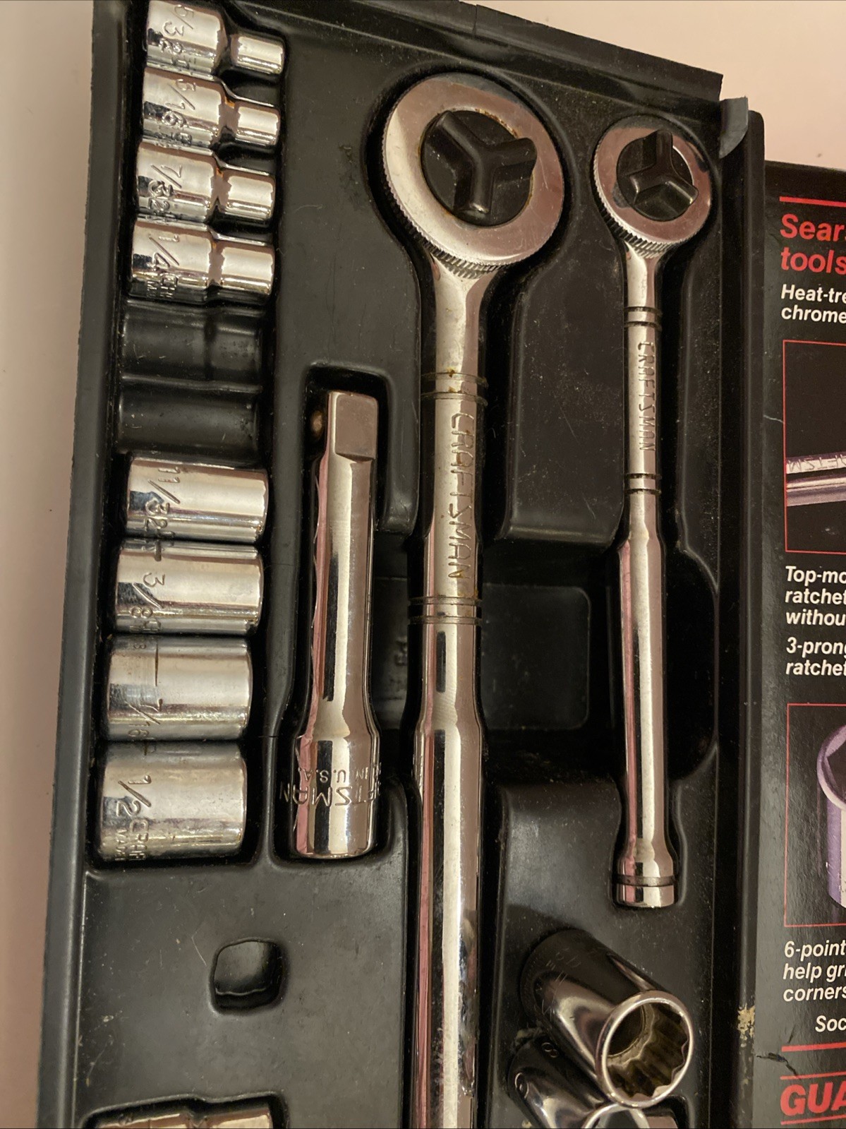 Vintage Craftsman 1/4” and 3/8” Socket Set Metric Standard