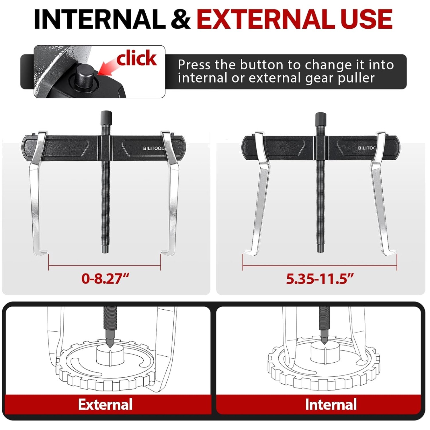 Professional 10″ Gear Puller – Internal & External Use