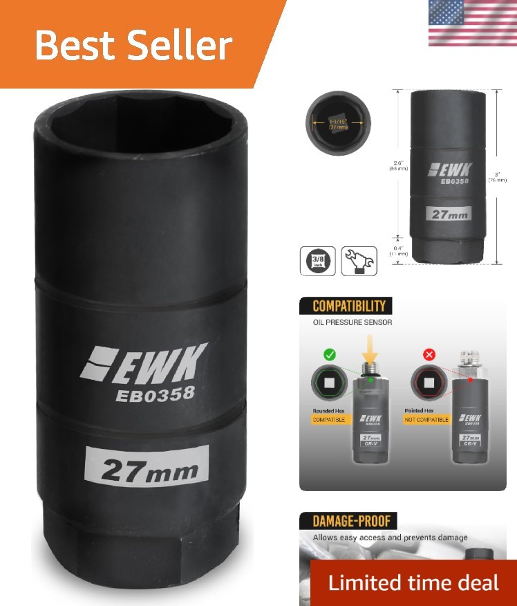 Precision Designed Oil Pressure Socket for GM, Chrysler & Chevy Maintenance
