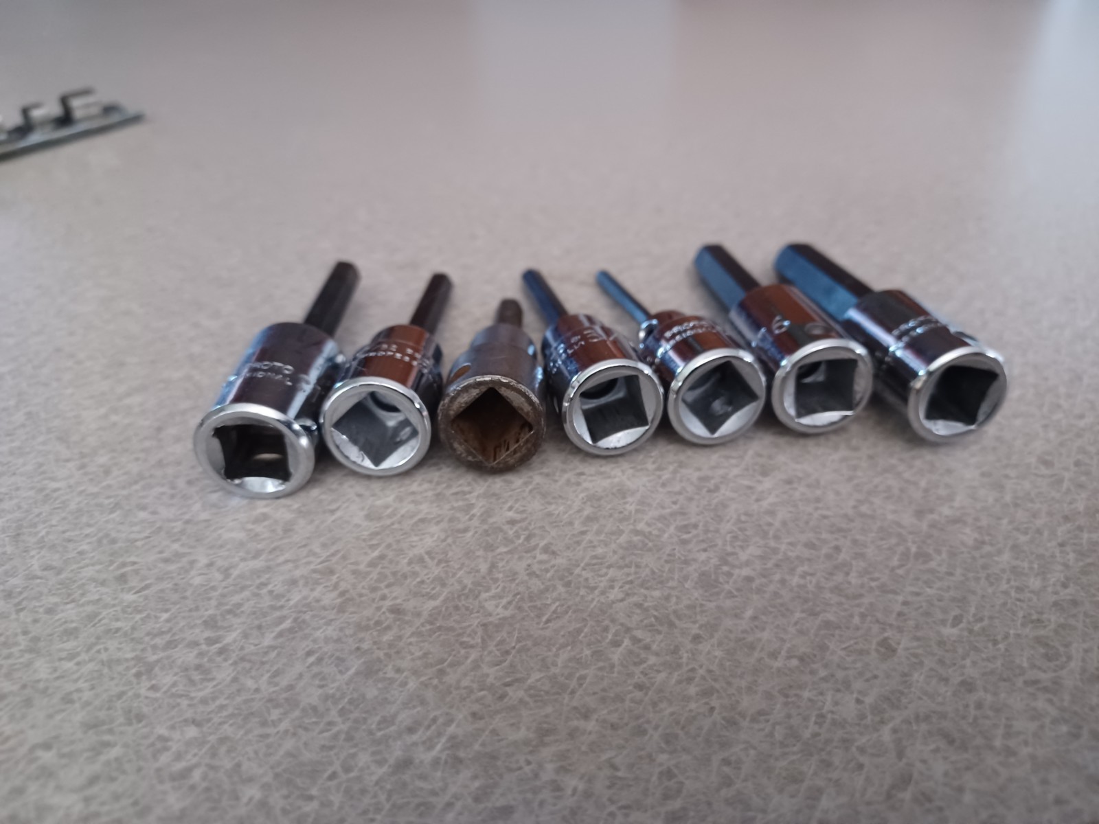 PROTO USA Professional Hex 3/8 Drive Socket Bit Set 7 Piece SAE 1/8 to 3/8