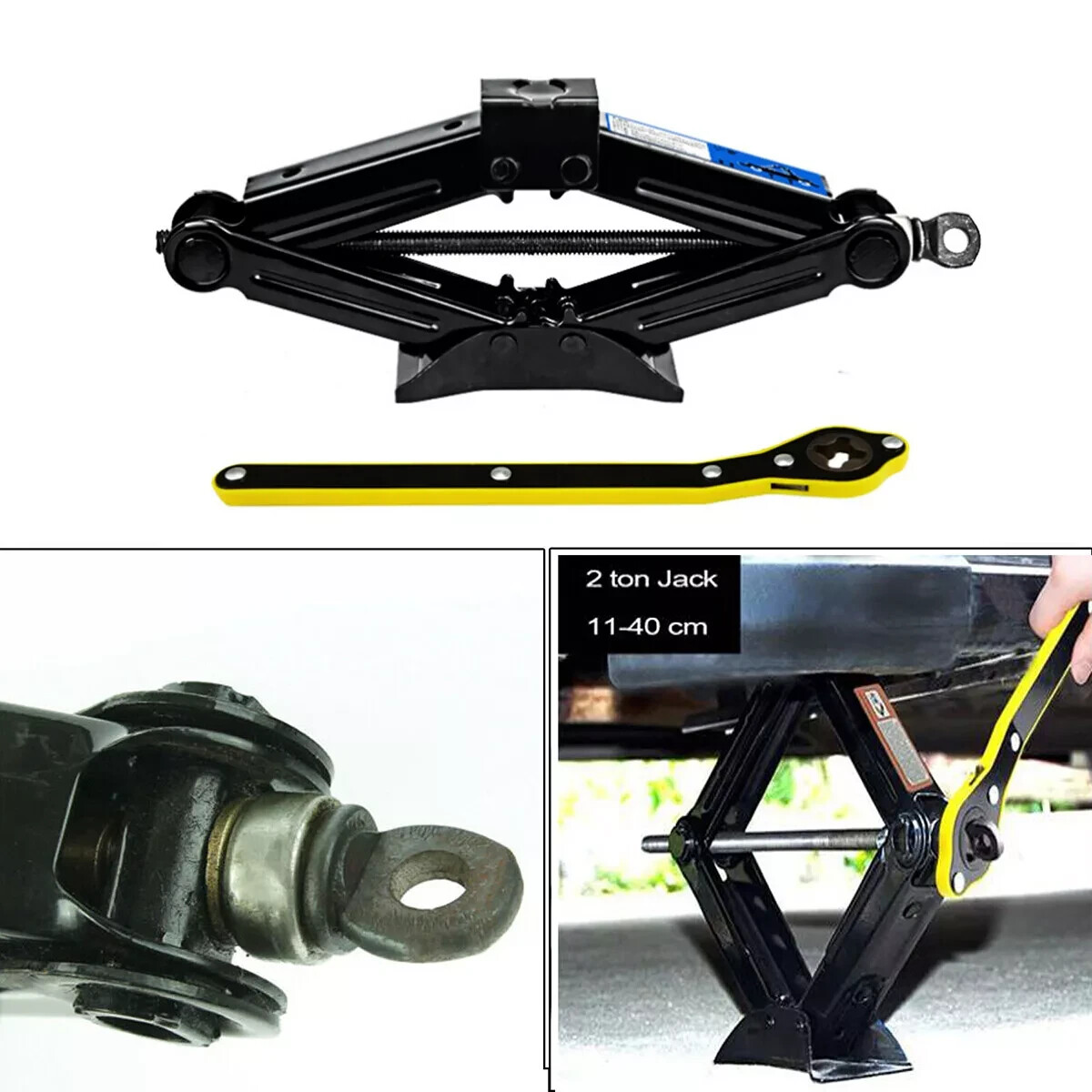 Labor-Saving Car Scissor Jack Ratchet Wrench Tire Wheel Lug Wrench Tool US