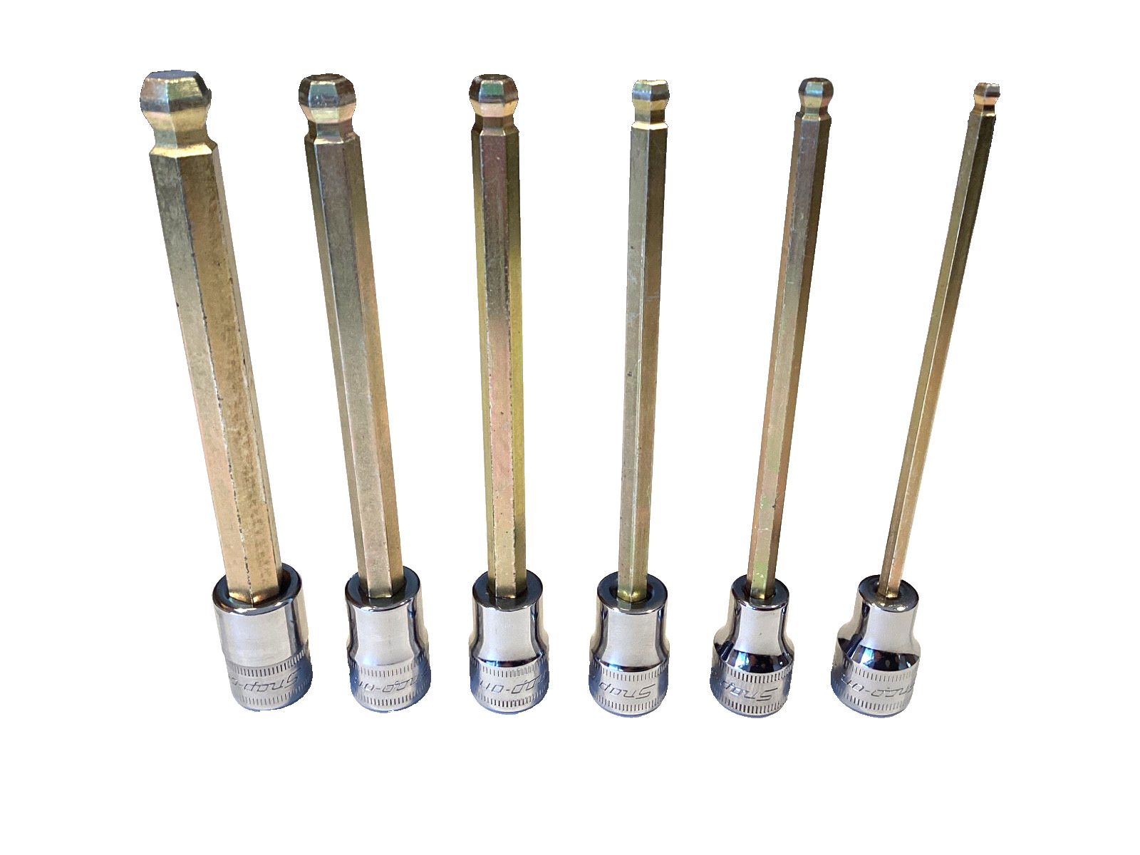 Snap On NEW 6 Piece 3/8”Dr Metric Long Ball Hex Bit Socket Set 206EFABLM SEALED