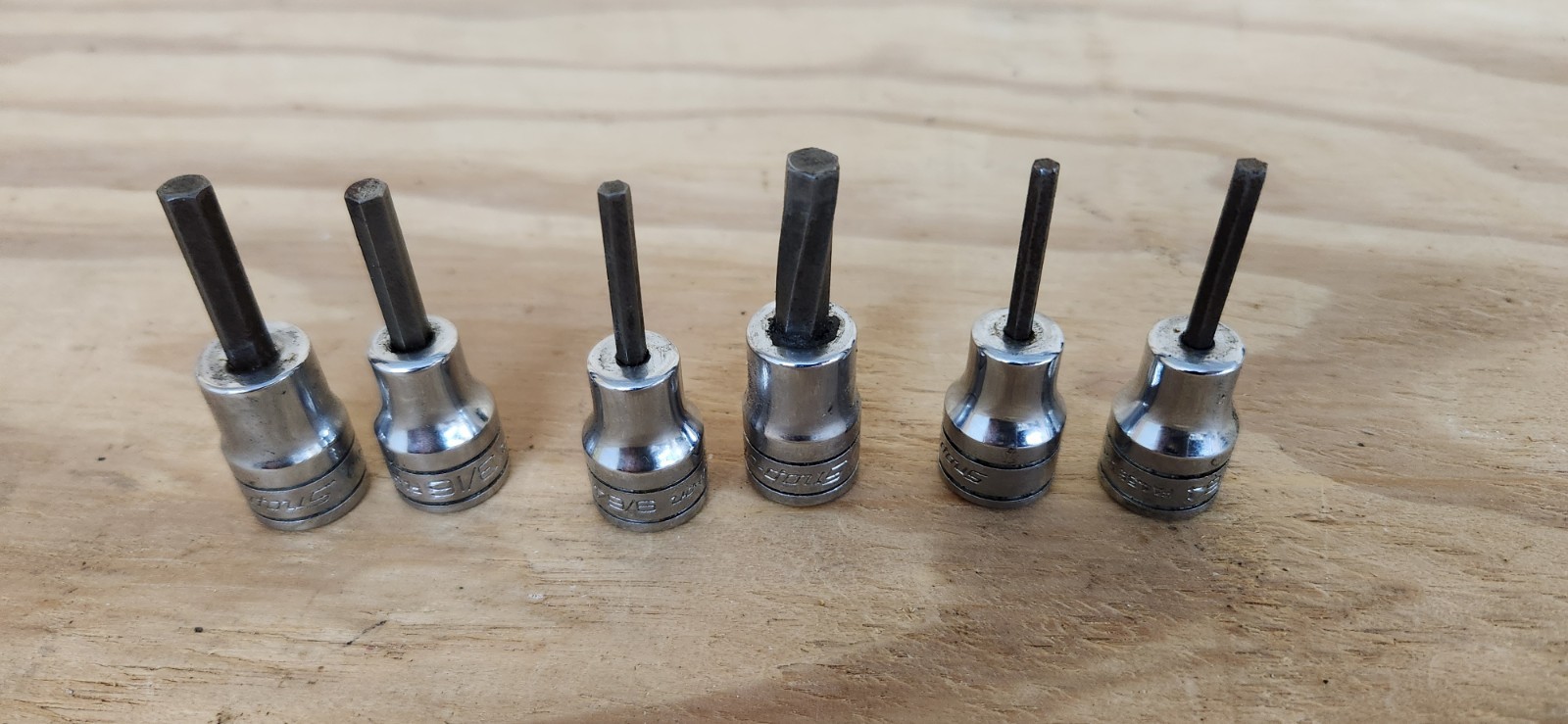 Snap On Tools 6 pc FA Hex Allen Bit Socket Set 4 MM-8MM & 3/16th