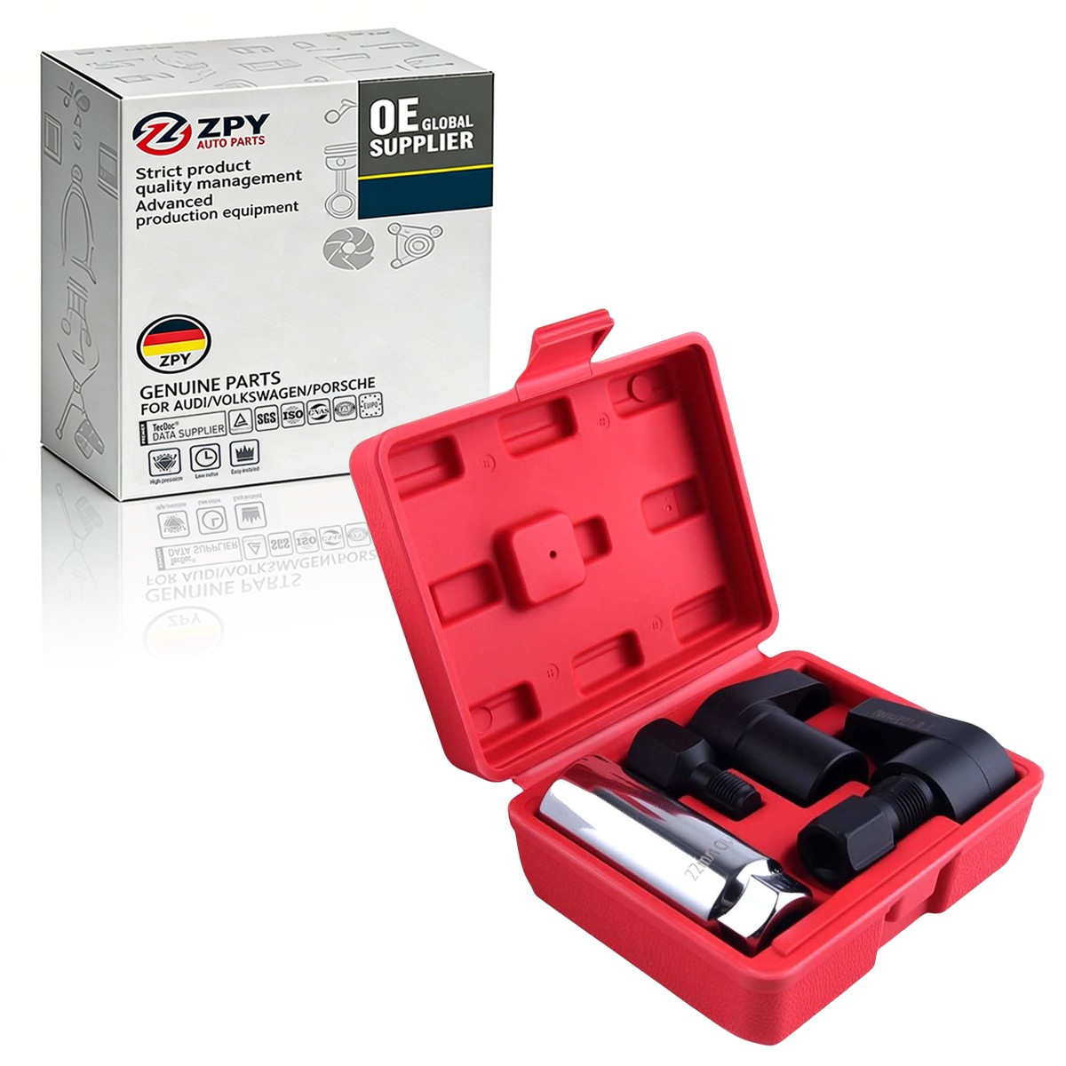 O2 Oxygen Sensor Socket Thread Chaser Set 5PCS O2 Sensor Wrench Removal Tool Kit