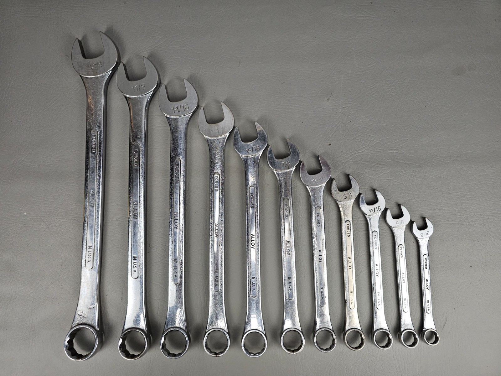 S-K 11 PIECE WRENCH SET 9/16 5/8 11/16 3/4 13/16 7/8 15/16 1″1-1/16 1-1/8 1-1/4
