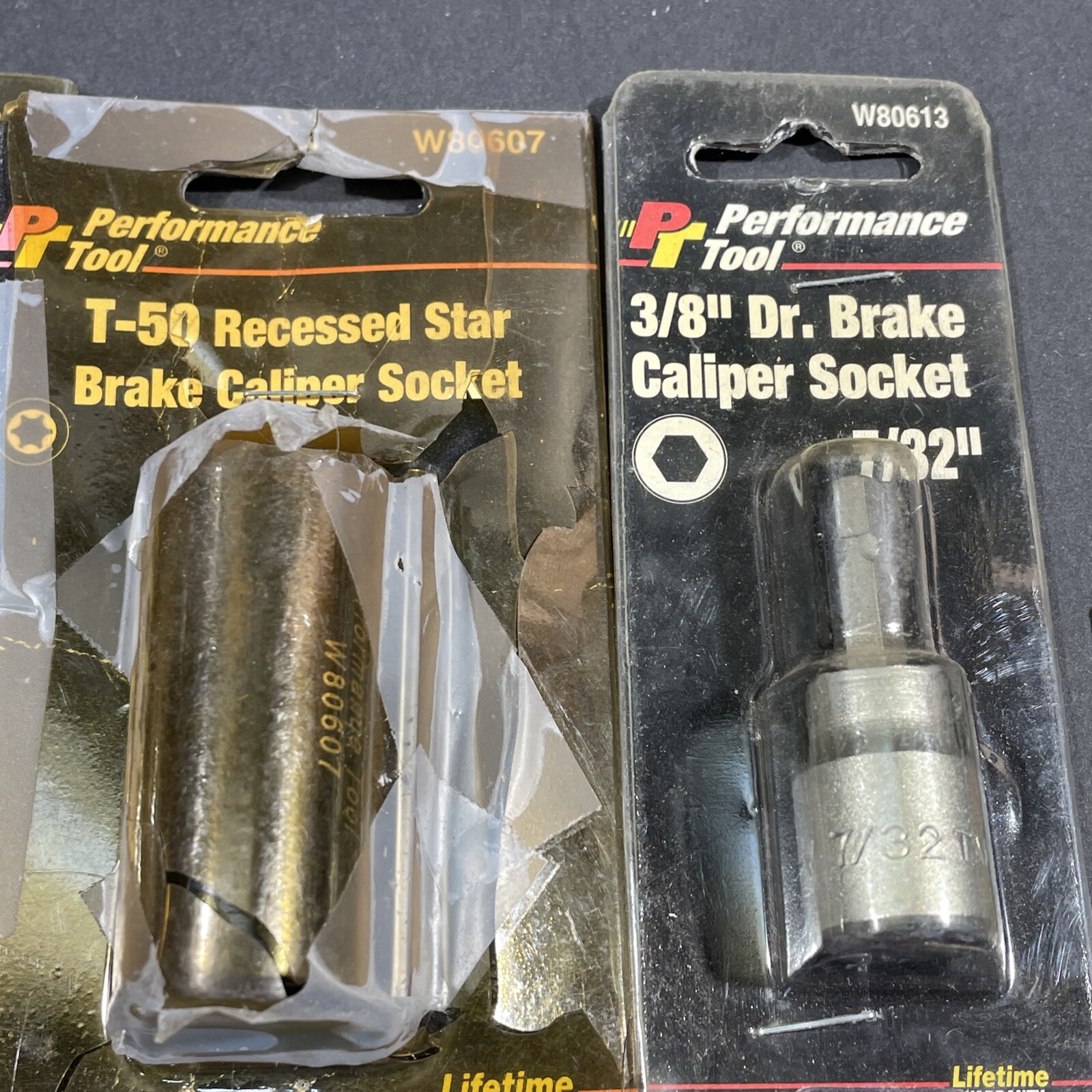 8- Performance Tools Brake Specially Tools, Caliper Sockets, Recessed Star, T50+