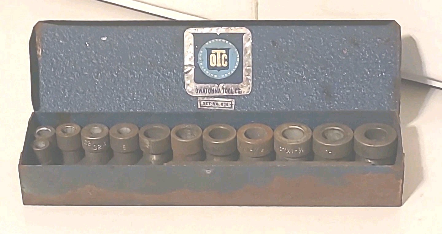 Vintage OTC 818 Bushing Driver Set Metal Tool Box Owatonna Tool Co USA MADE