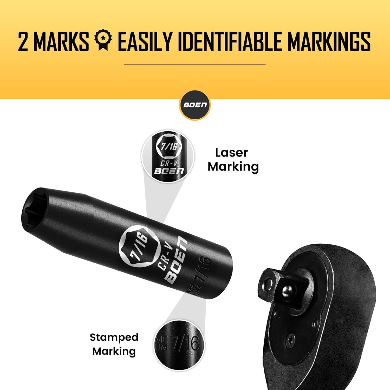 Durable 7/16″ Deep Drive Socket – CR-V Steel with Manganese Coating