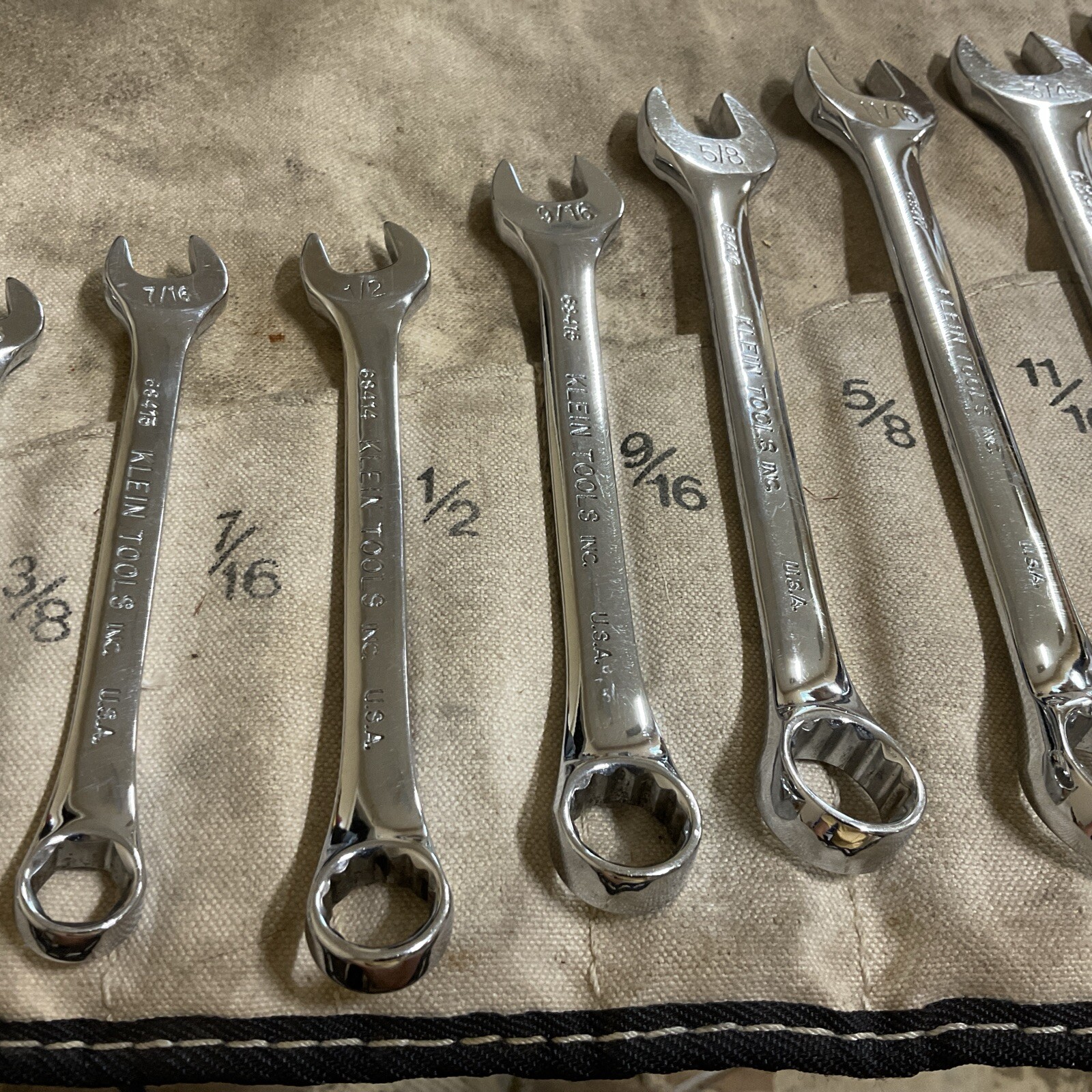 Klein Tools USA MADE (Rare) 68406 14pc SAE 3/8″ to 1-1/4″ Combination Wrench Set