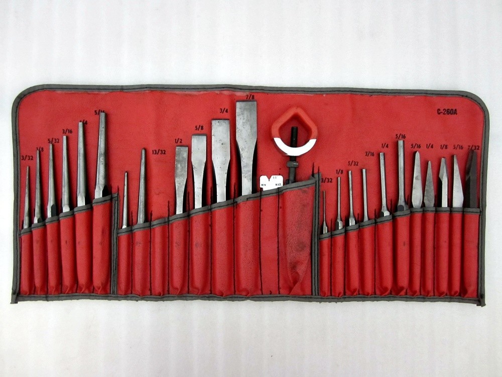 Vintage Snap-on 24pc Complete Punch & Chisel Set PPC-260AK C-260A USA