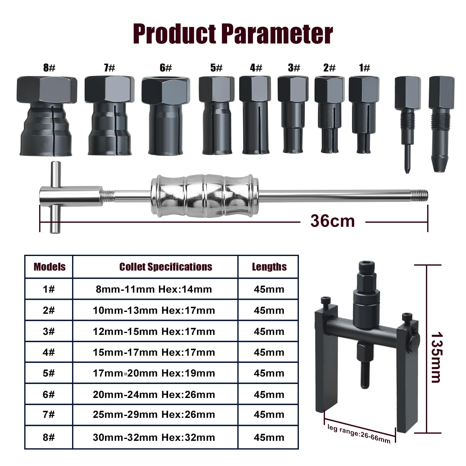 12pcs Motorcycle Blind Hole Collet Bearing Puller Set Internal…
