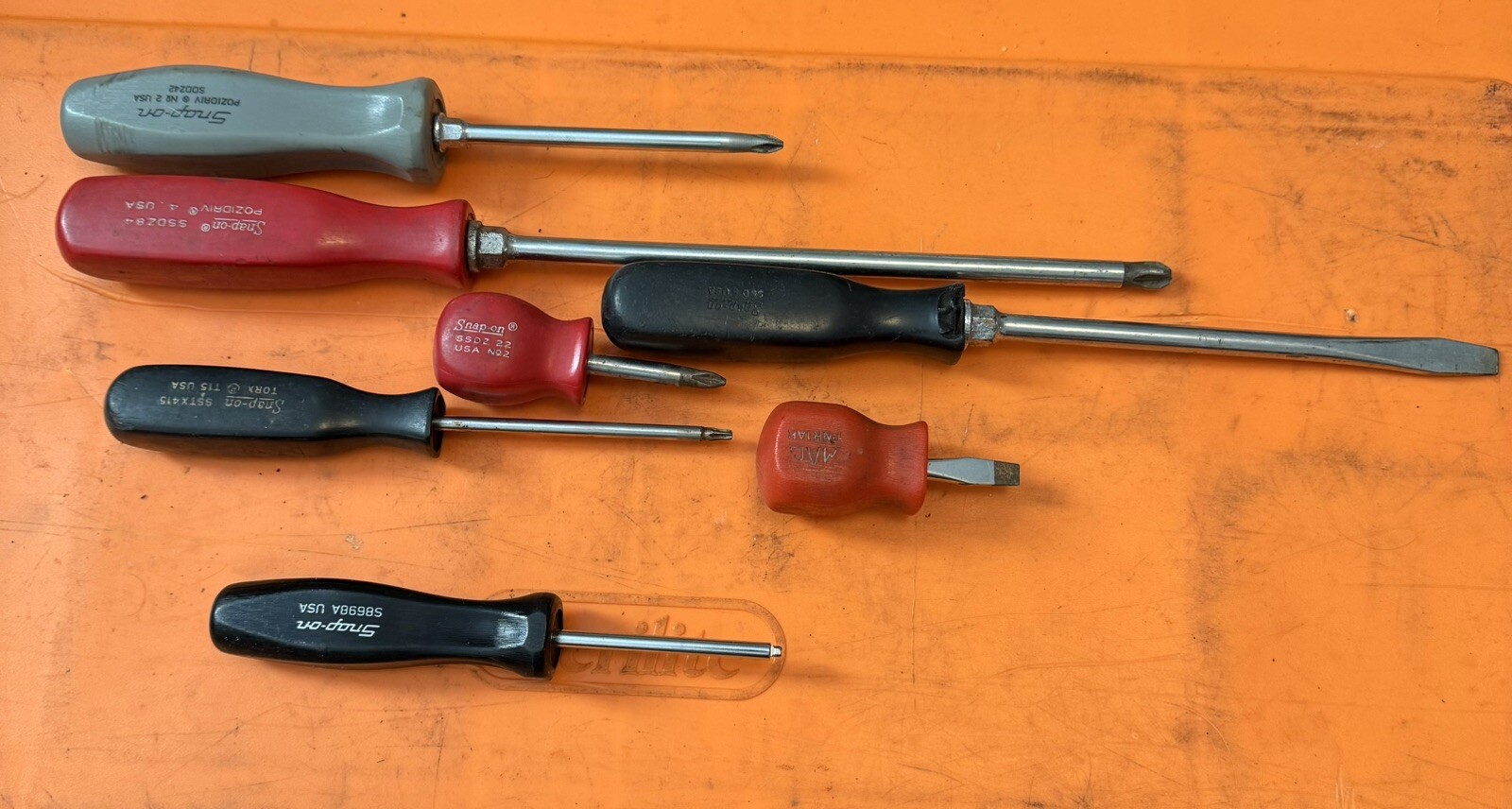 Snapon Mac SDD 7 Pc Red Grey Black Hard Handle Screwdriver Set Some Pozidrive