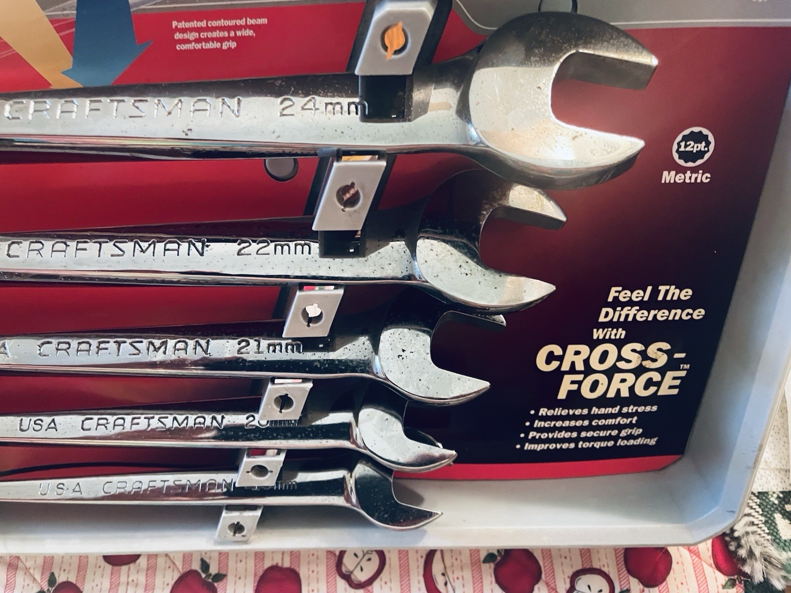 SEARS Craftsman USA METRIC CrossForce LG Sizes Wrench 5pc Set 46528