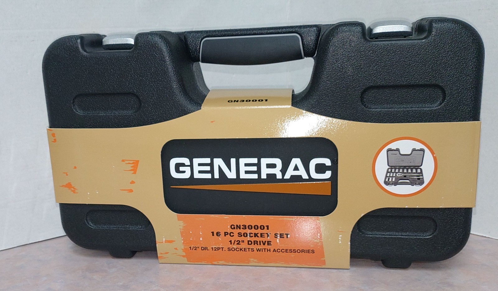 Generac OEM 1/2″ Drive 16 Piece Polished Chrome Socket Set GN30001 New Sealed