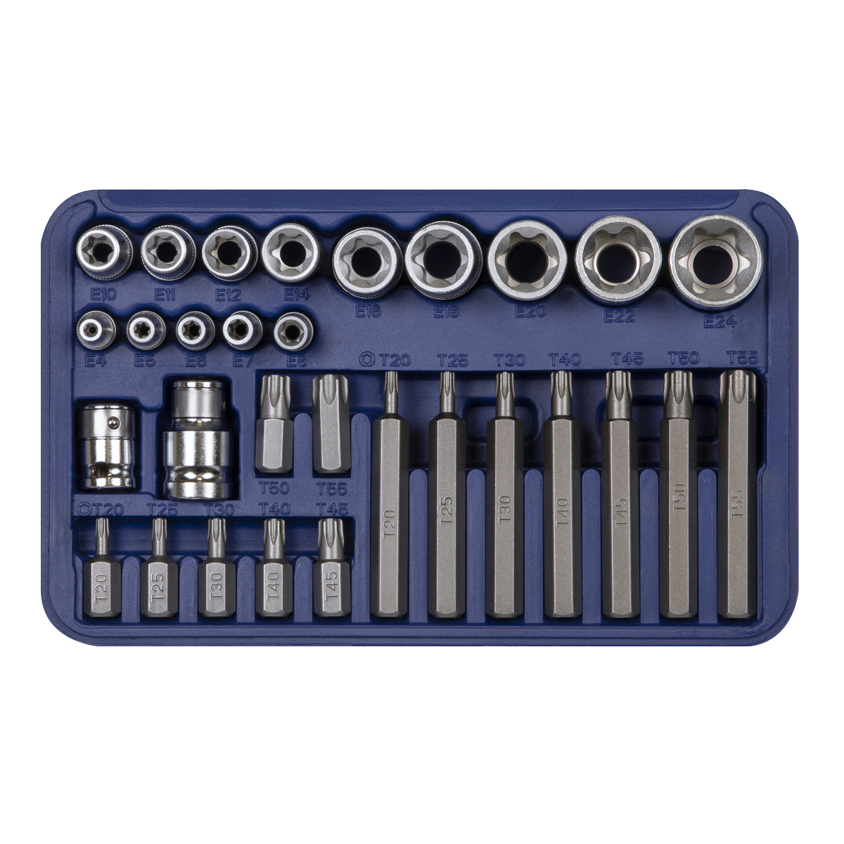 Sealey 30pc 1/4″, 3/8″ & 1/2″ Square Drive TRX-Star Socket & Bit Set AK619