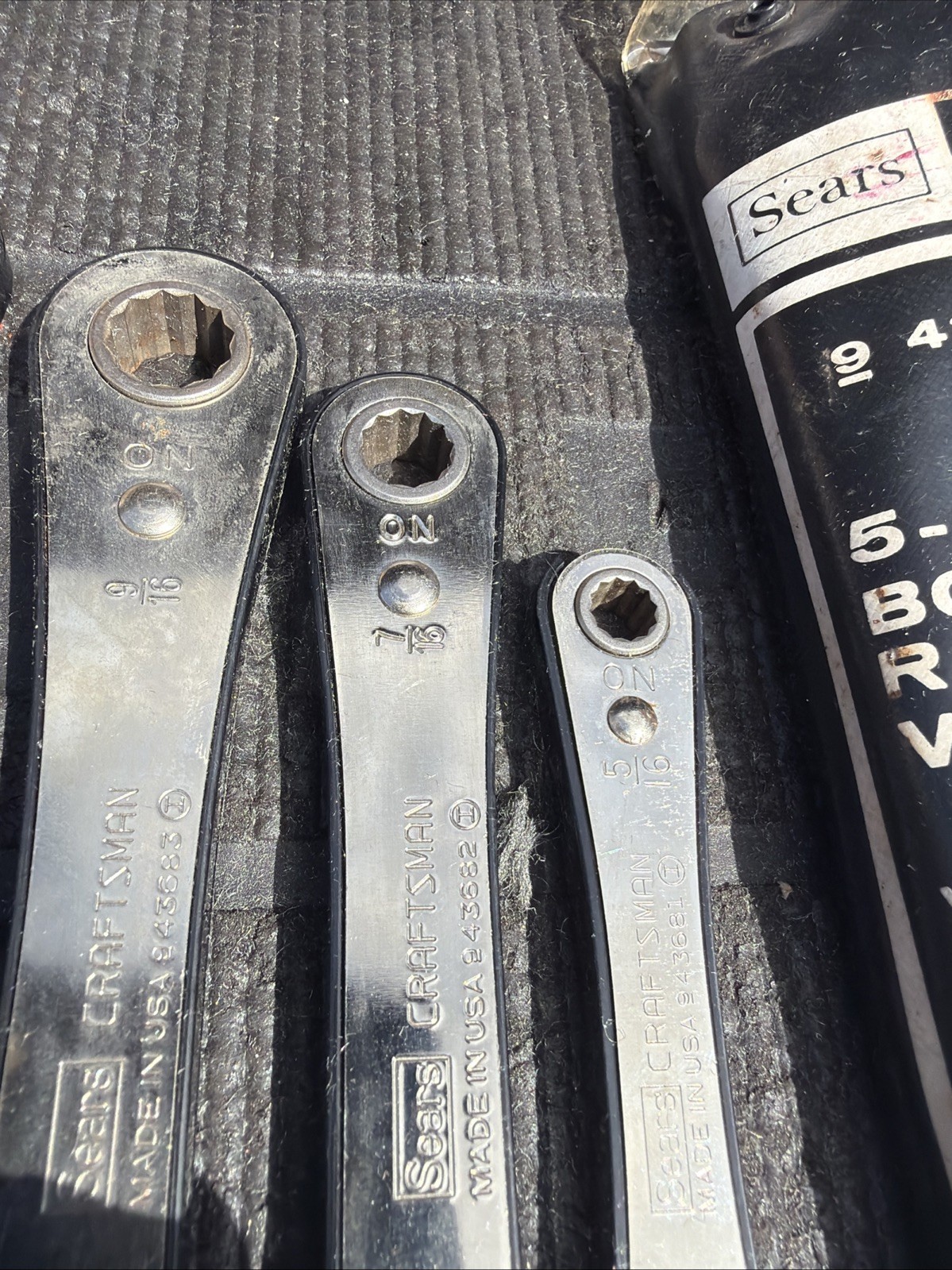 Sears Craftsman USA Nos 5pc Fog one Double Box Ratcheting Wrench Set Sae 4368
