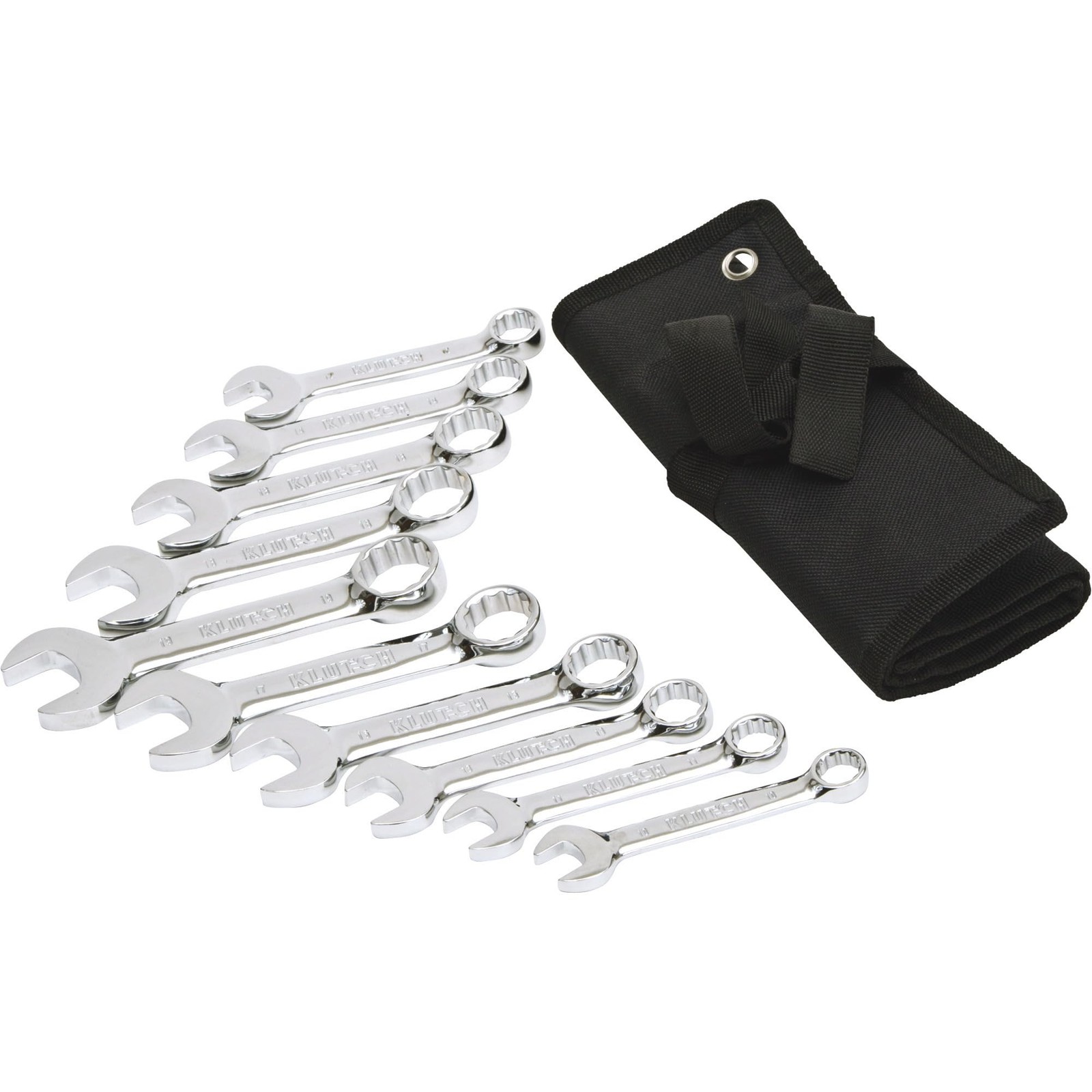 Klutch Stubby Combination Wrench Set, 10-Pc., Metric