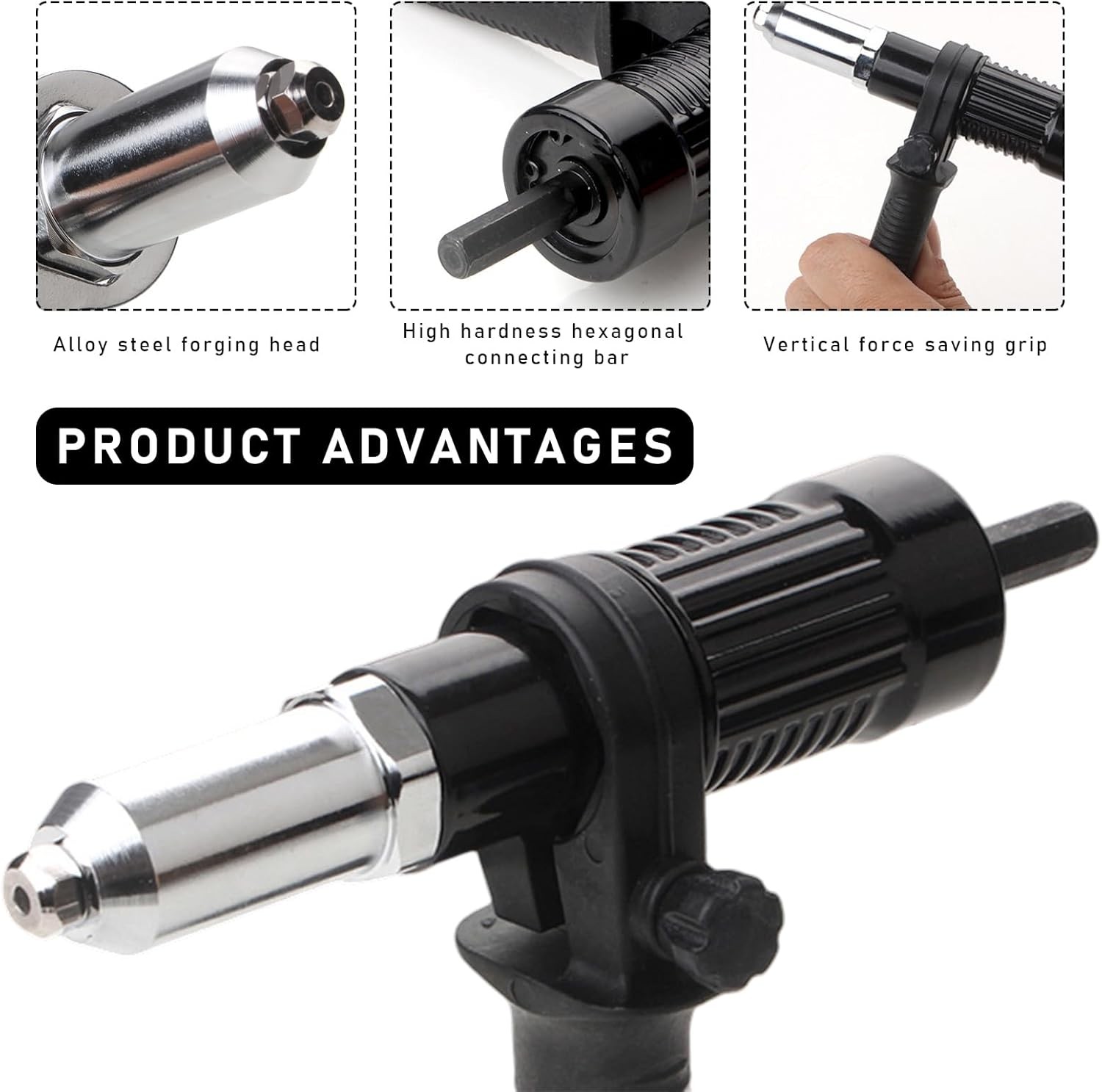 Electric Rivet Nut Gun Riveting Tools, Metal Pop Tool Drill…