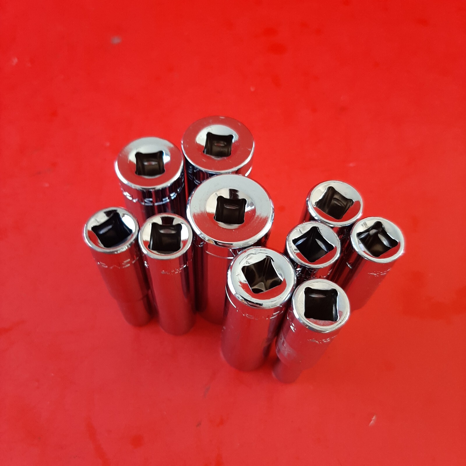 New Craftsman Easy Read 10 Piece 1/4 Drive SAE 6 PT Deep Socket Set 3/16-9/16″