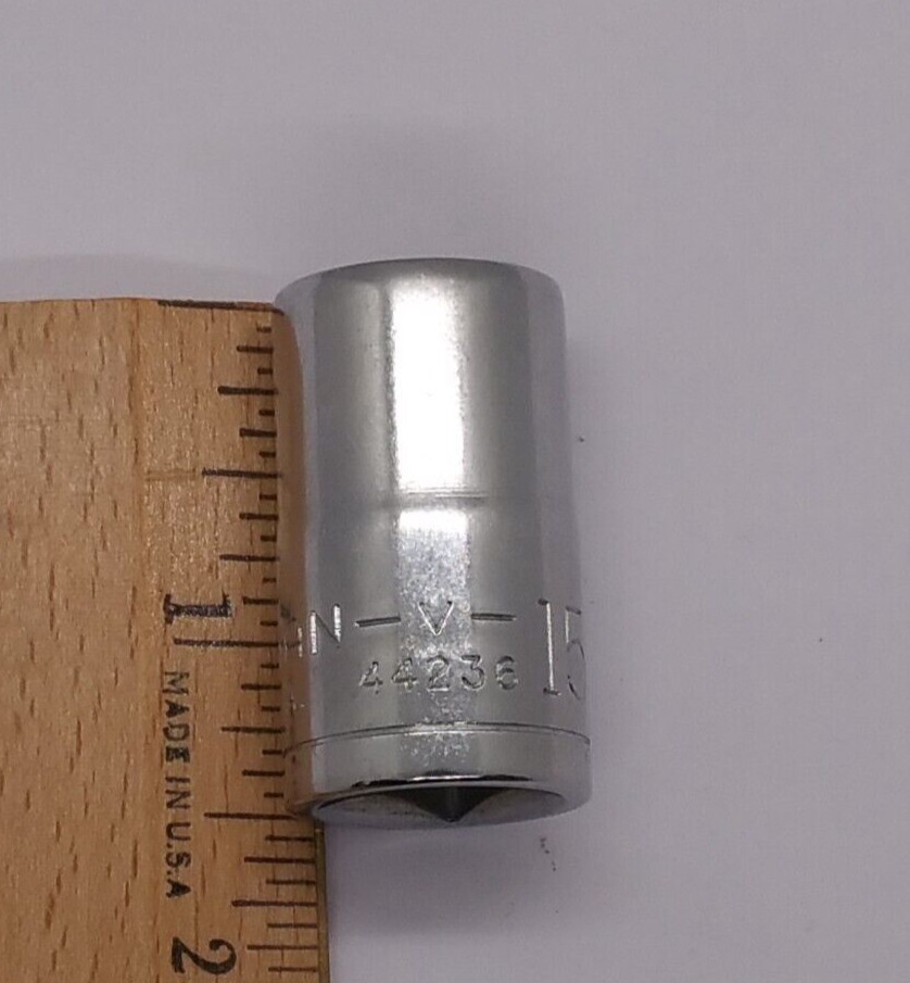 Craftsman Vintage 1/2″ Drive 15M/M 12 Point Shallow Socket V 44236 USA NOS
