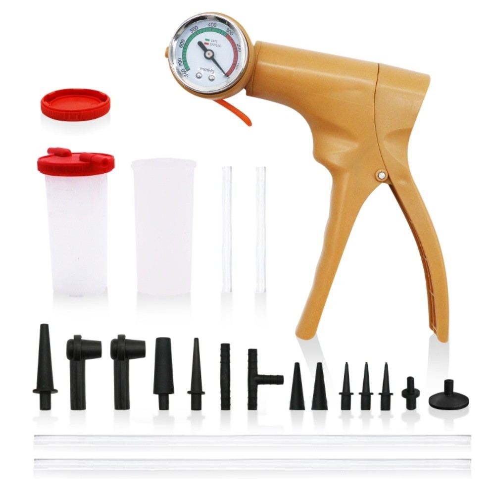 High-Precision Hand Held Vacuum Pressure Pump Tester Brake Fluid Bleeder Kit+Box