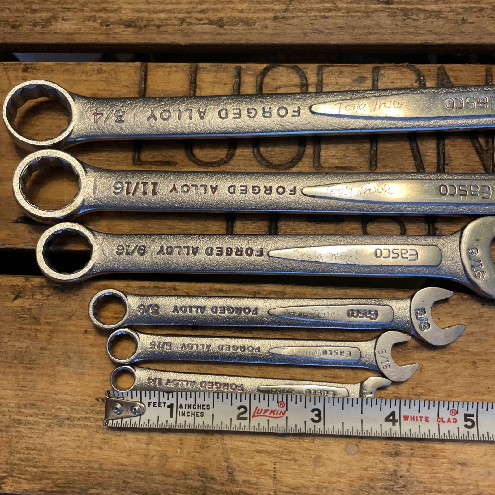 Vintage Easco 6 Piece SAE Wrench Set Combination 3/4” To 1/4″ Made IN USA LOT