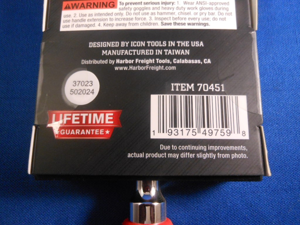 New ICON R1LKG 1/4” Drive Ratchet G2 9” Long Locking Flex Ratchet 70451