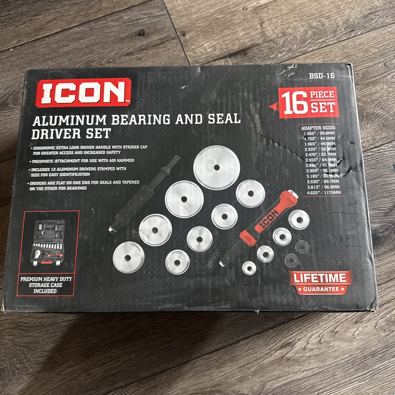 ICON BSD-16 Professional 16-Piece Aluminum Bearing/Seal Driver Set – NEW IN BOX!