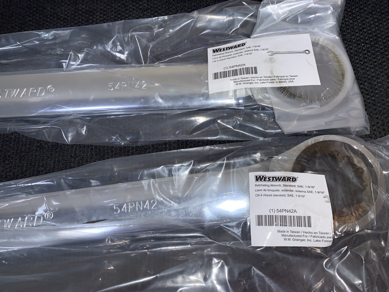 2ea Westward 54PN42 Ratcheting Combination Wrench 1-9/16 ratcheting Box /OpenEnd