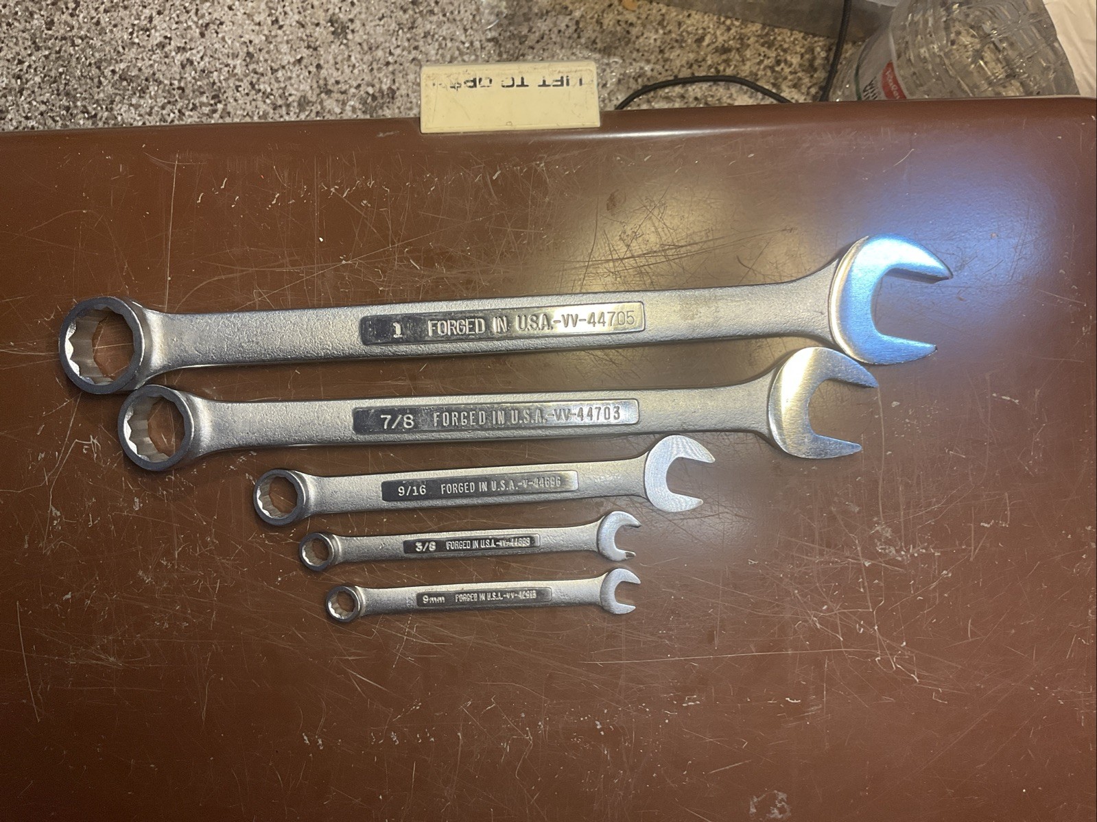 5 PC Craftsman USA Combination Set 9mm, 3/8”, 9/16”, 7/8”, & 1″ 44705 – 42913
