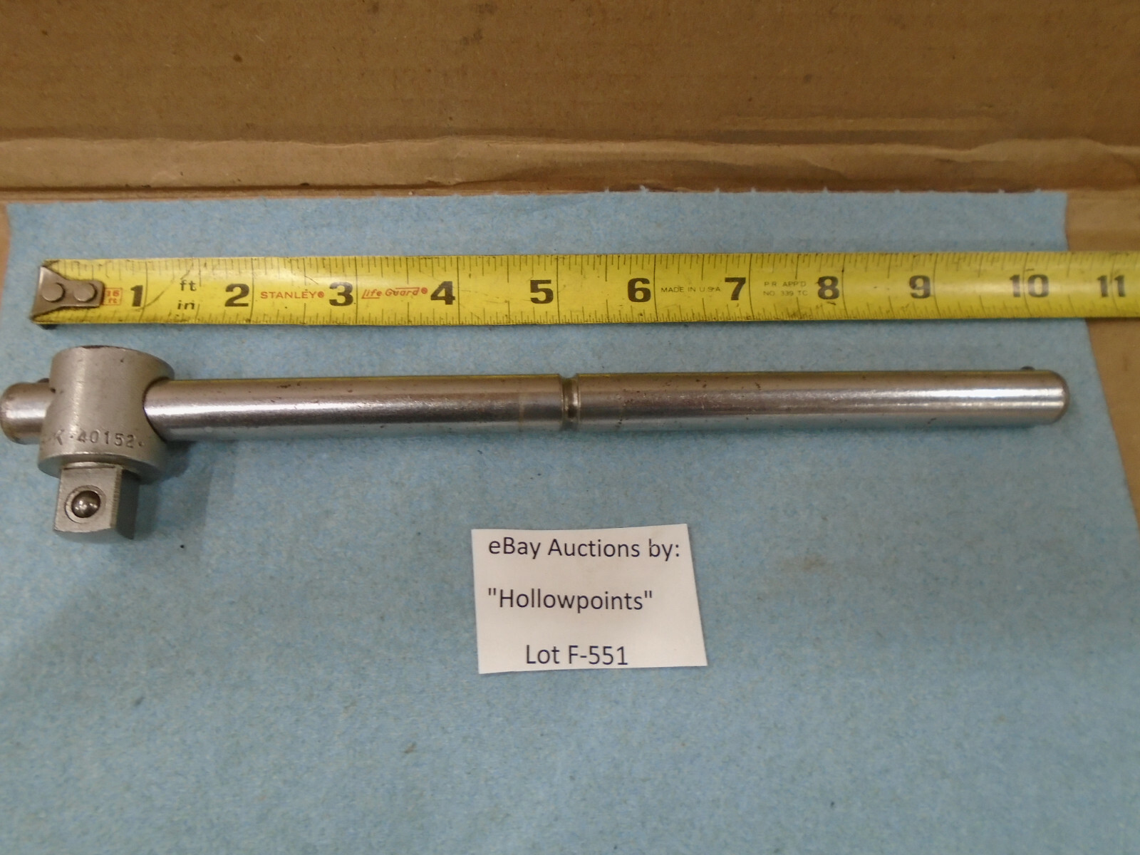 S-K Vintage No. 40152 Sliding T Head Breaker Bar 1/2″ Drive 10″ Long SK F551