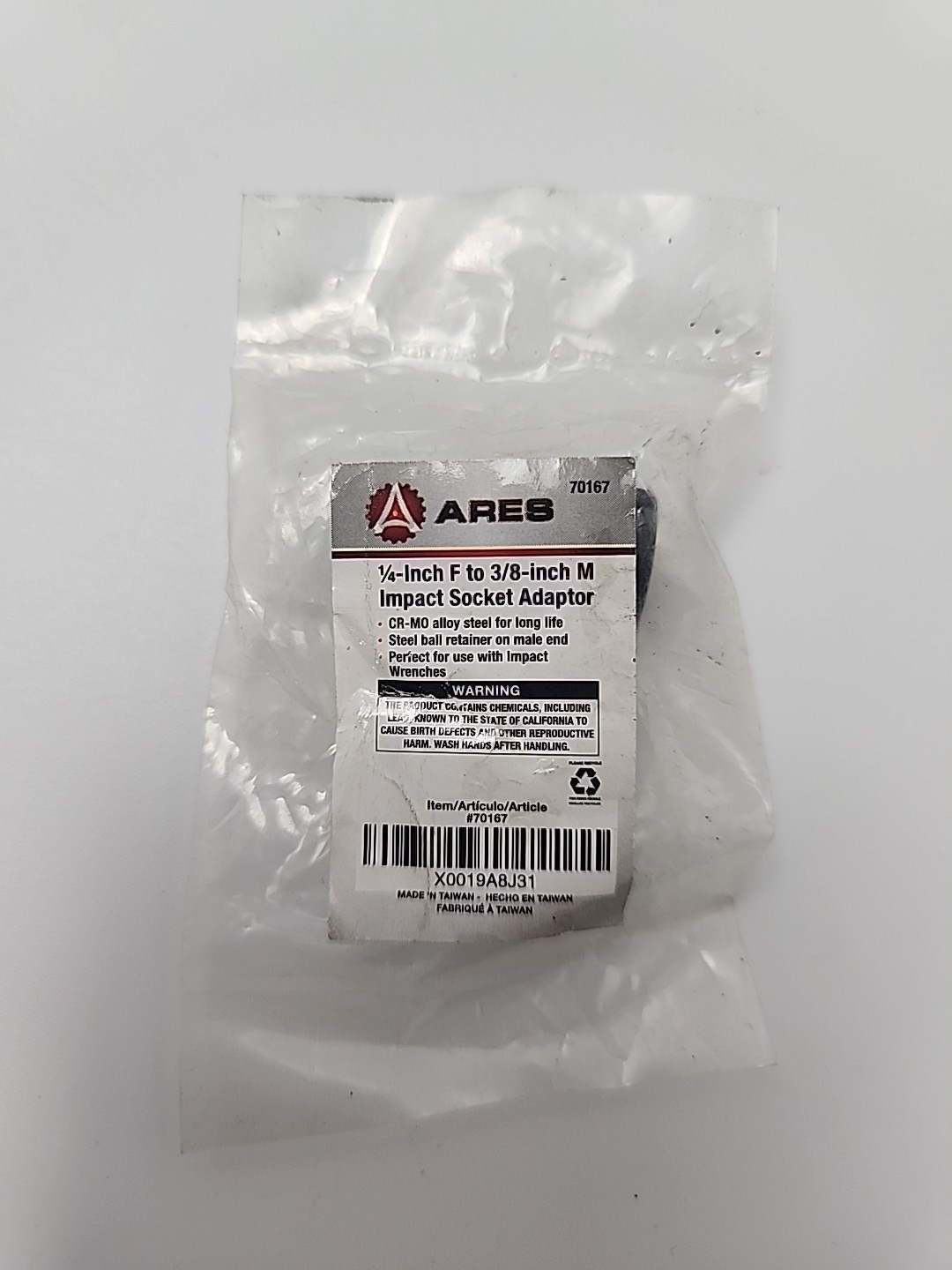 Ares 1/2″ to 3/4″ Impact Socket Adapter No. 70167 New