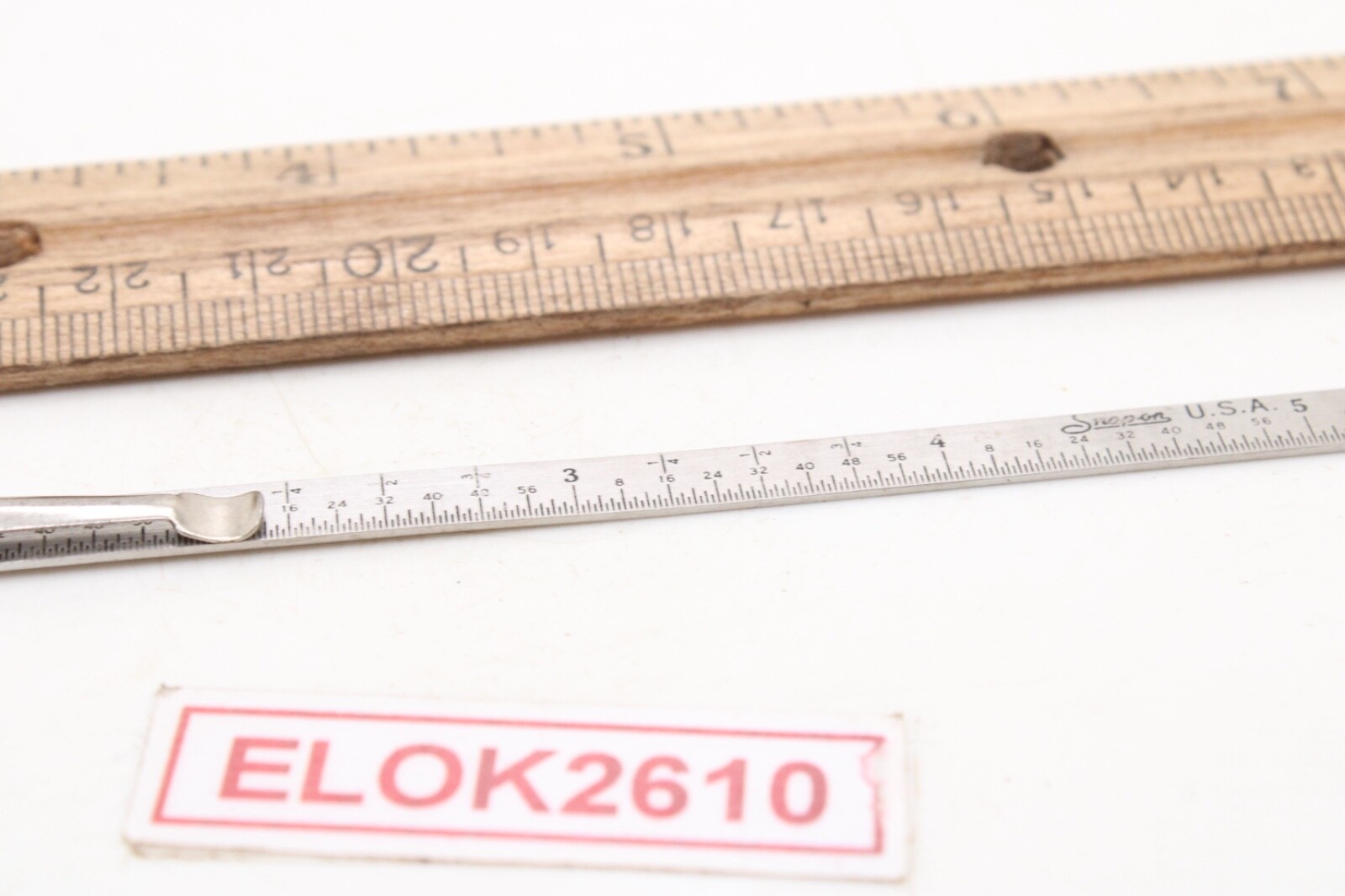 Snap-on 6″ Steel Metric Equivalents Scale Depth Gauge Pocket Size USA