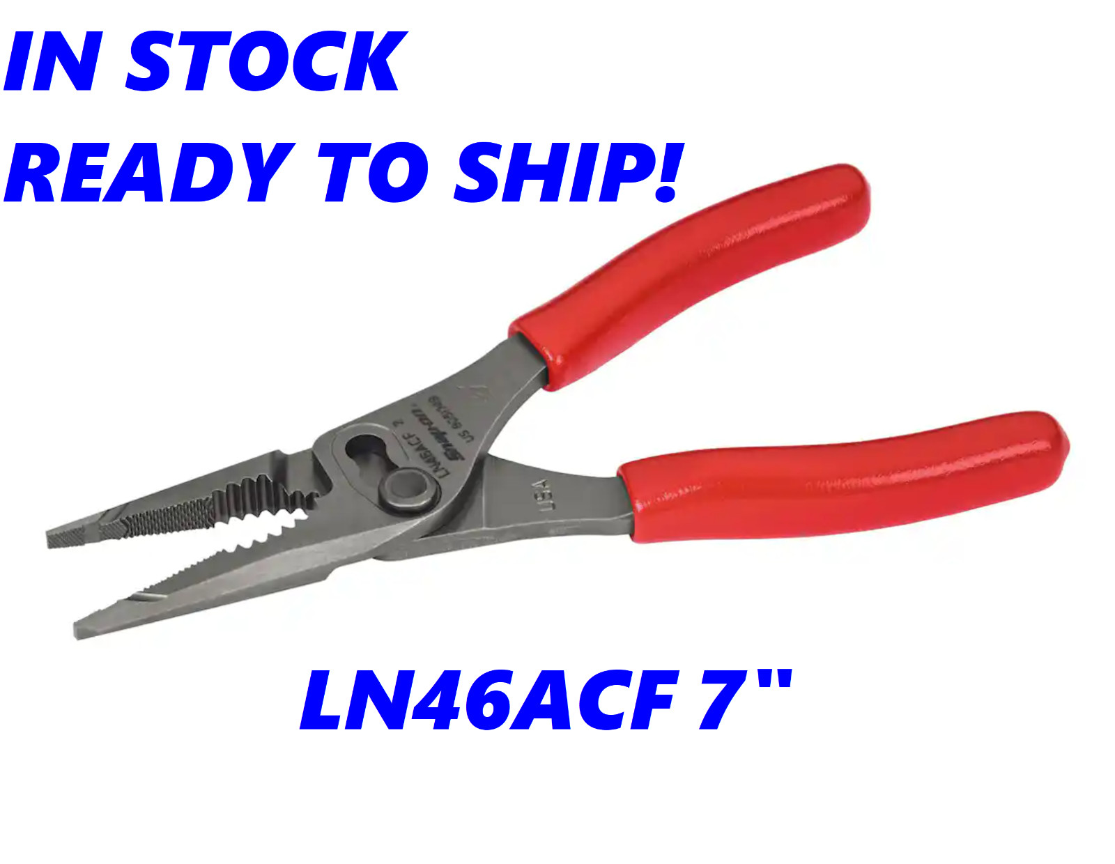 💥 NEW LN46ACF 7″ Snap-On Pliers Fuse Pulling 3 position Long Nose Slip Joint
