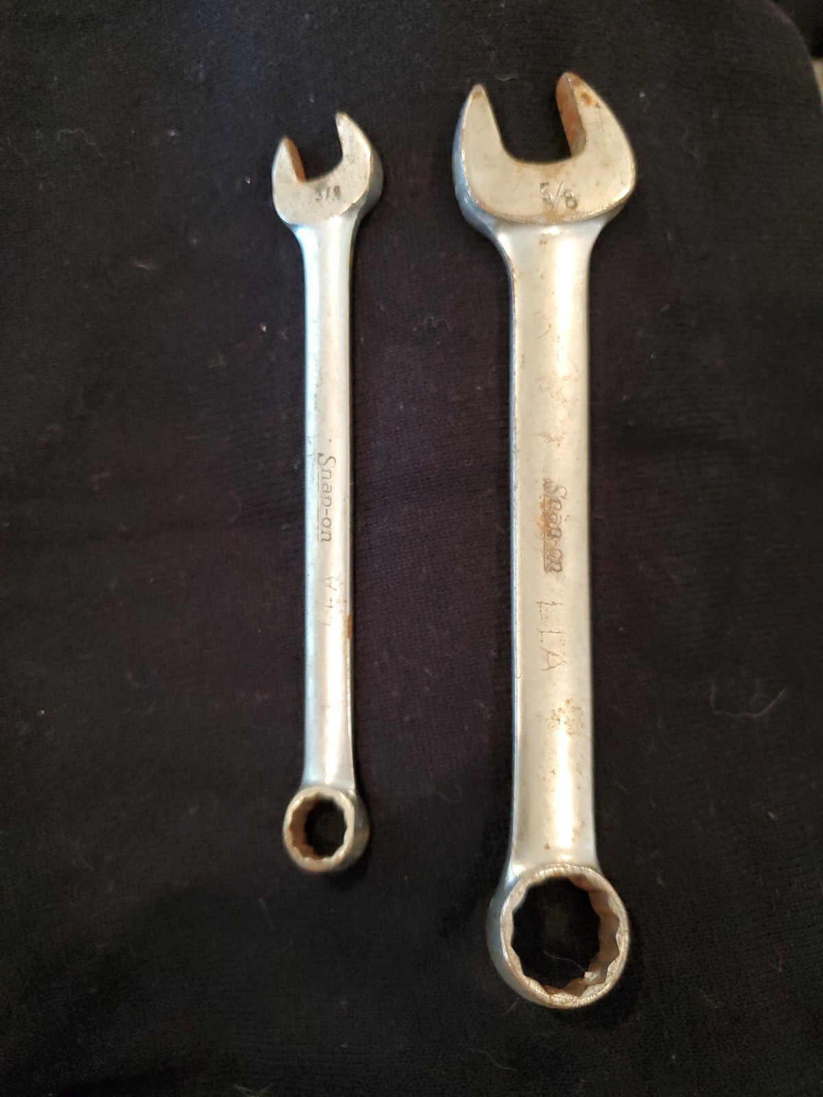Snap on Wrench Set Of 2 OEX-200 5/8 & OEX-120 3/8 COMBINATION WRENCHES 12 POINT