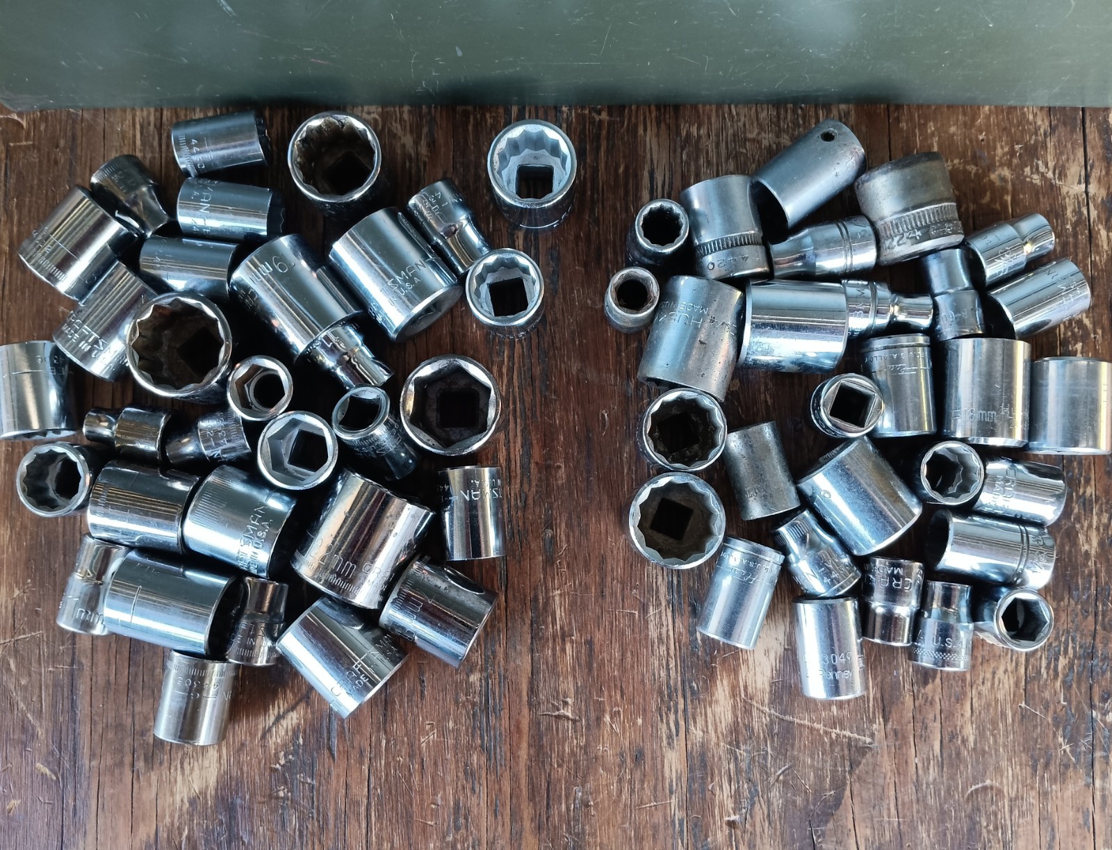 Craftsman Sockets & Other 3/8″ Drive Shallow SAE & Metric Mixed Size Lot 60+ USA