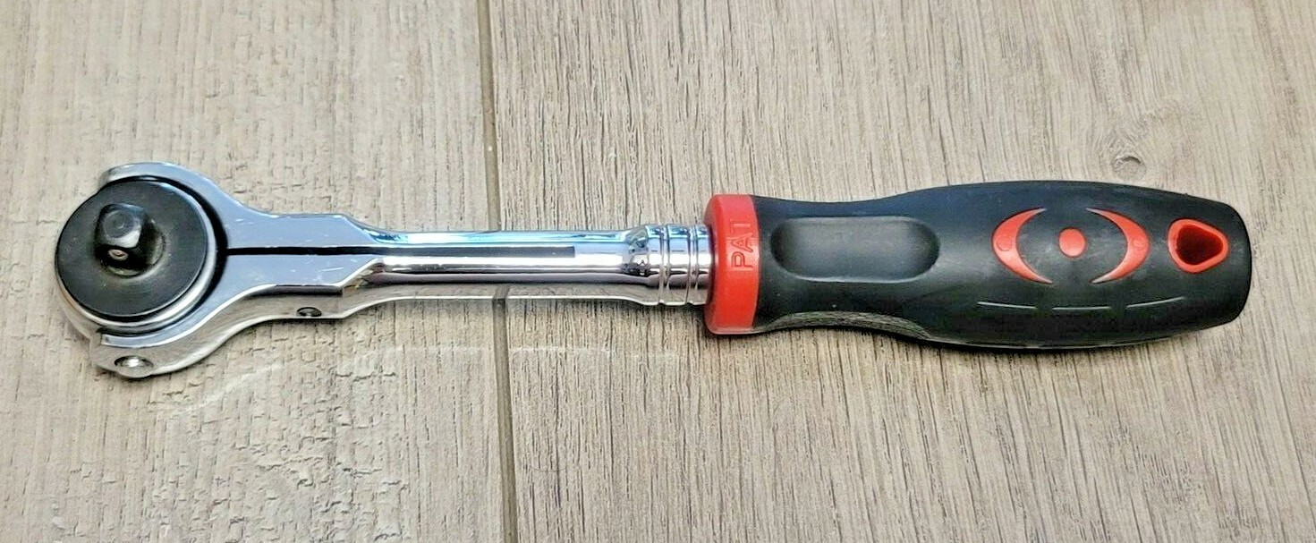 Genius Tools 1/4″ dr Long Handle Rotor Ratchet w/ Comfort Grip Handle #281802S