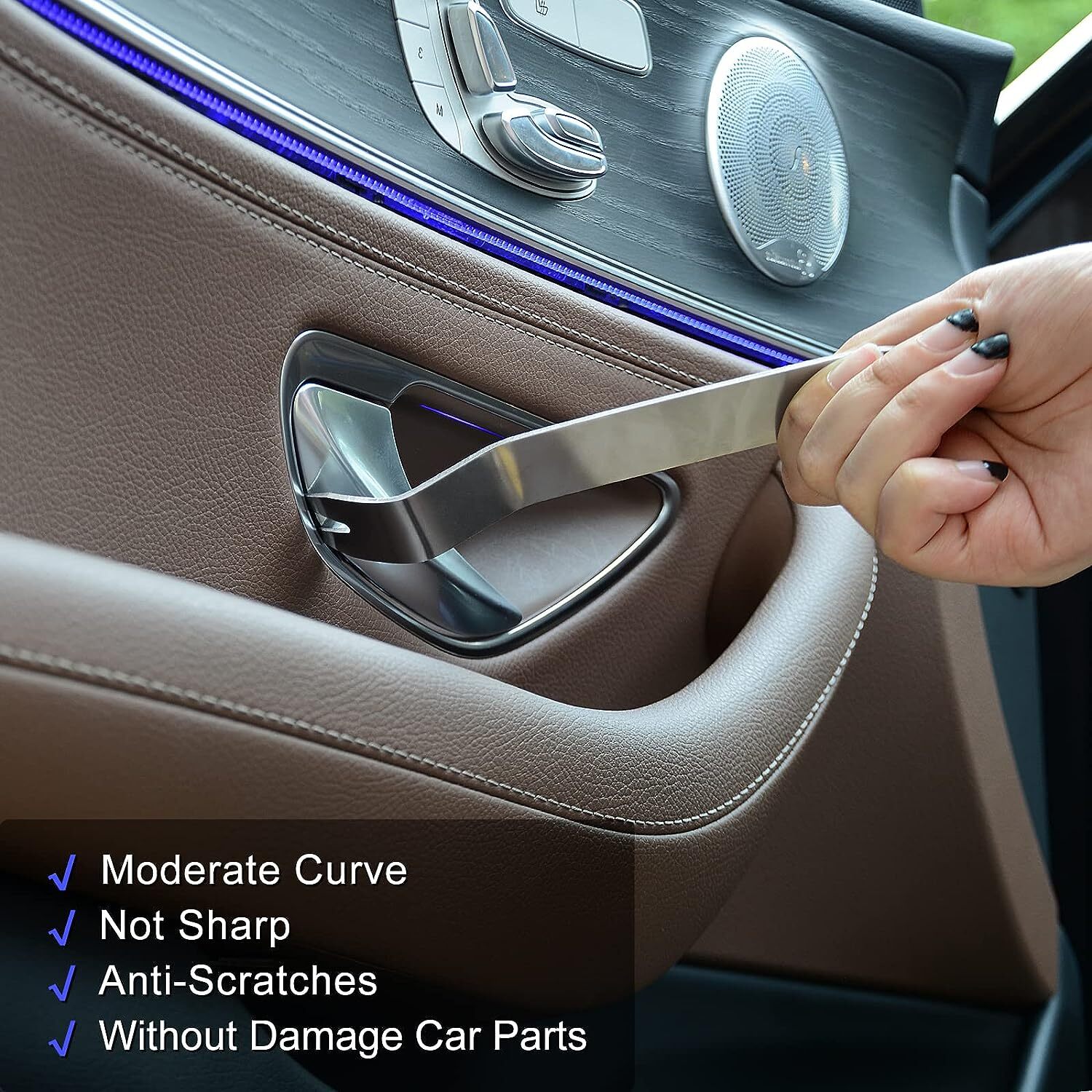 6PCS Metal Car Trim Removal Pry Tool Kit Panel Door Dash Fastener Remover Set