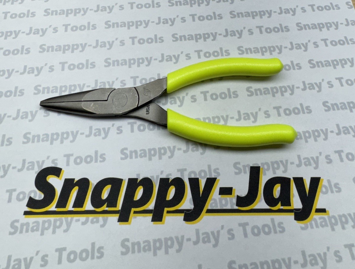 Snap-On Tools USA NEW HI VIZ Soft Grip 6″ Talon Grip Needle Nose Pliers 95ACFHV