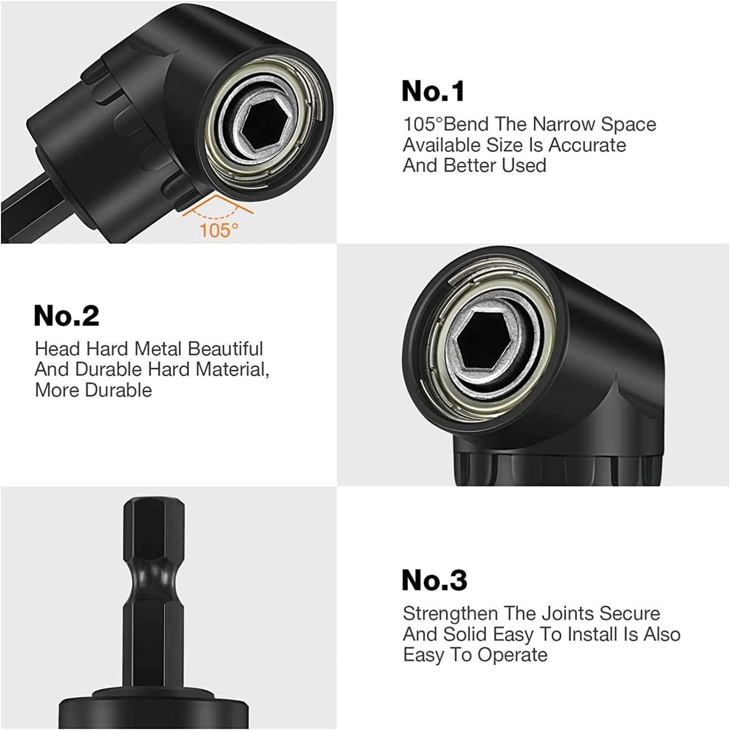 Universal Impact Grade Driver Sockets and 105° Angle Extension for Tight Spaces