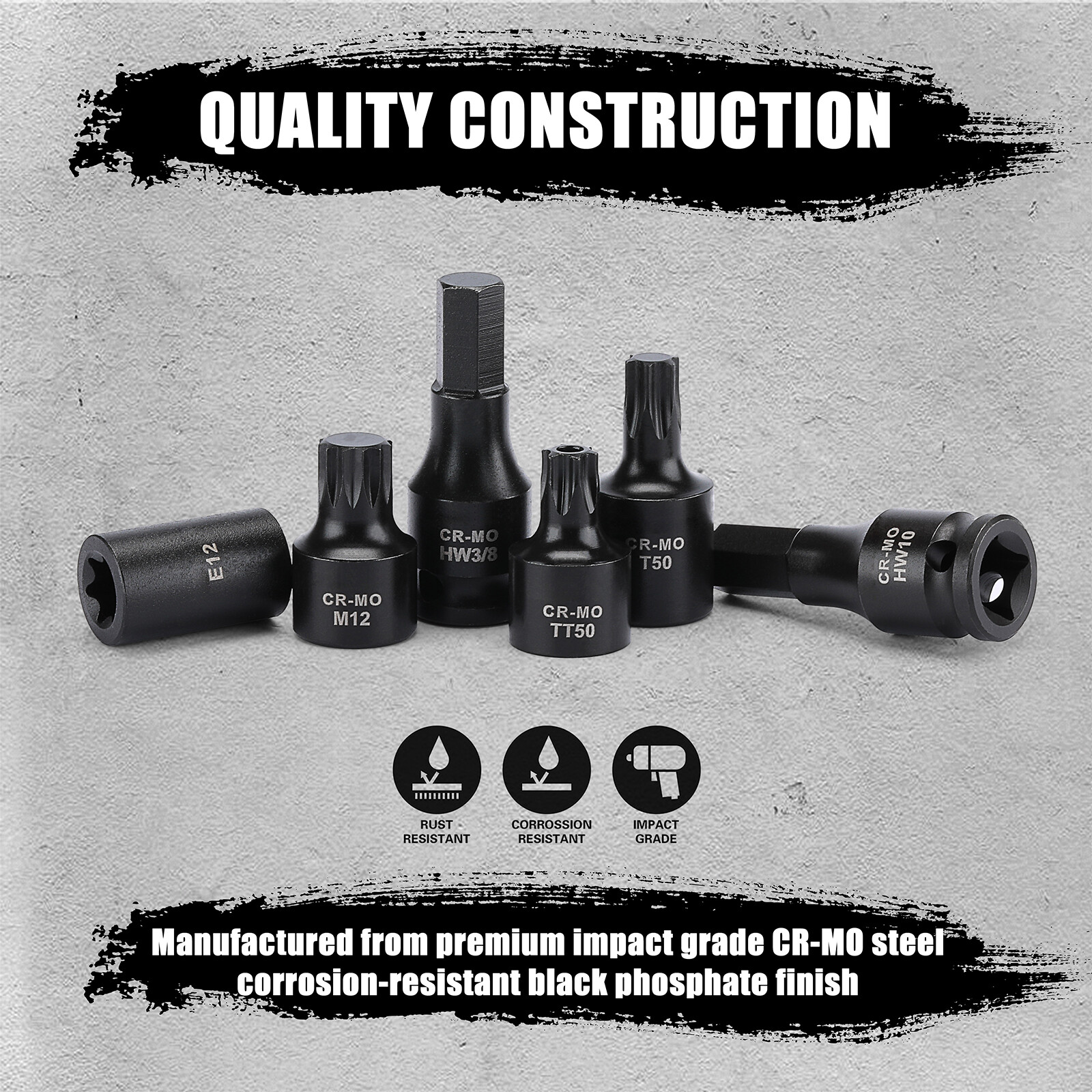 84 Pcs 3/8″ Dr. Master Hex Bit Impact Socket Set CR-MO SAE/Metric Impact Grade
