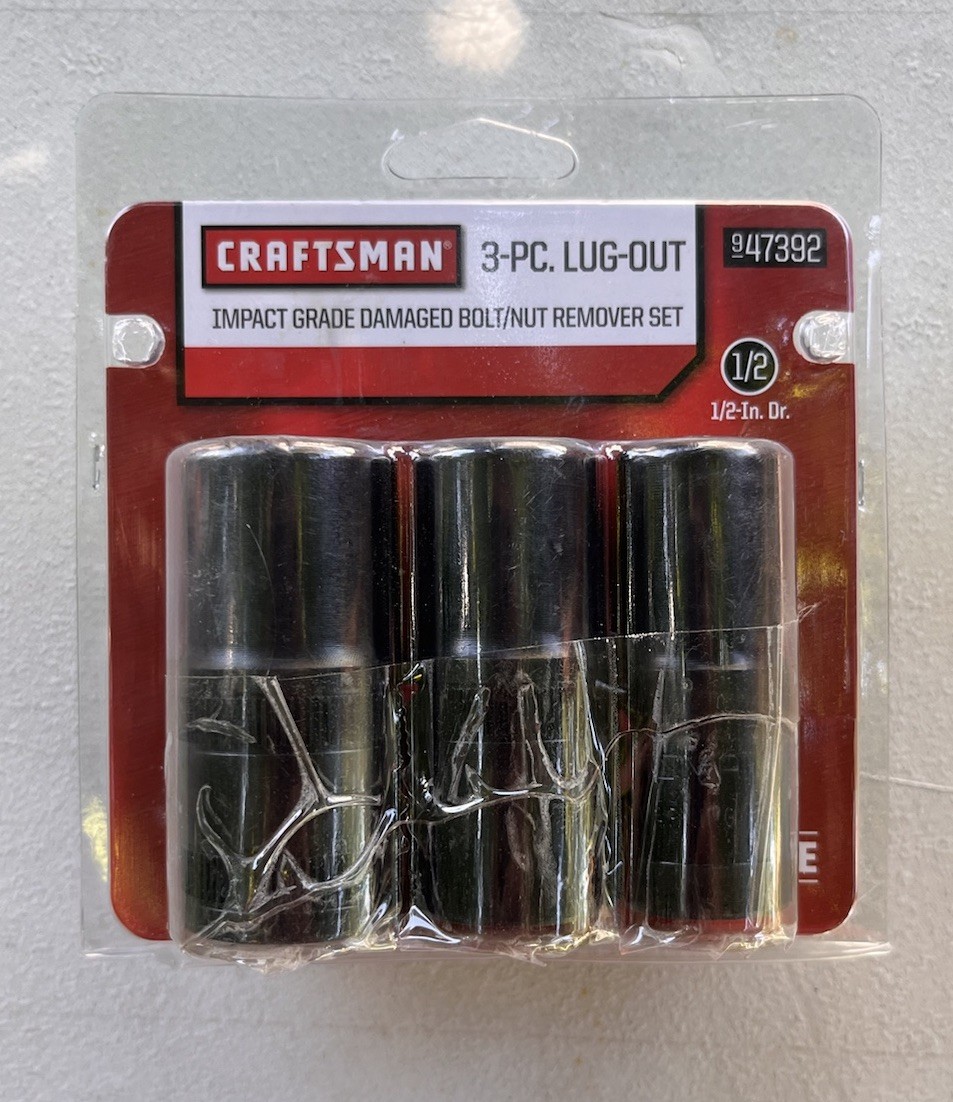 New Craftsman Impact Lug-Out 3-pc Wheel Lug & Lock Flip Socket Set 3 Sizes USA