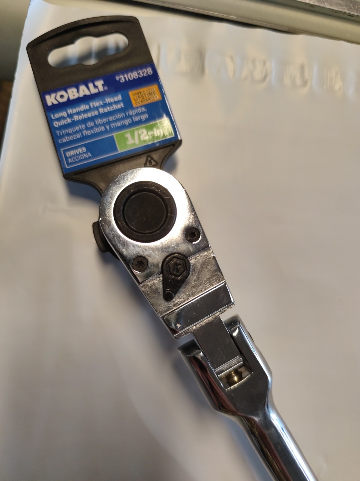 Kobalt Long Handle Flex Head Quick Release Ratchet 1/2″ Drive 3108328