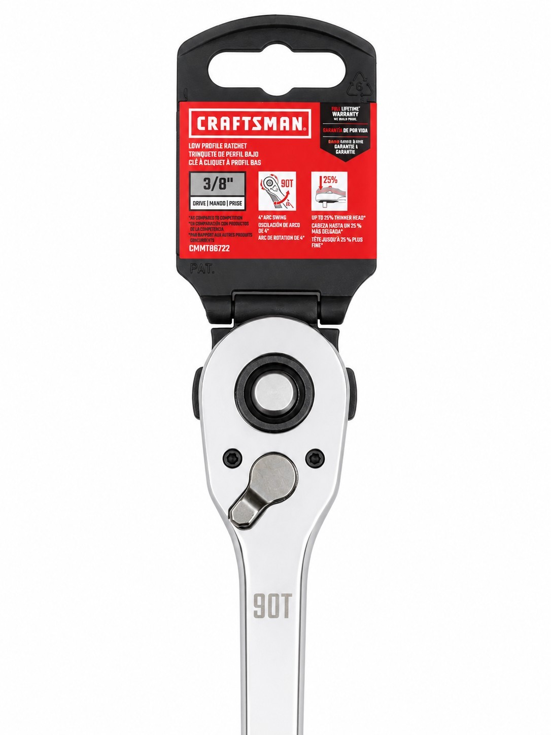 NEW Craftsman Set Of 1/4, 3/8, And 1/2 Chrome 90 Tooth Ratchets