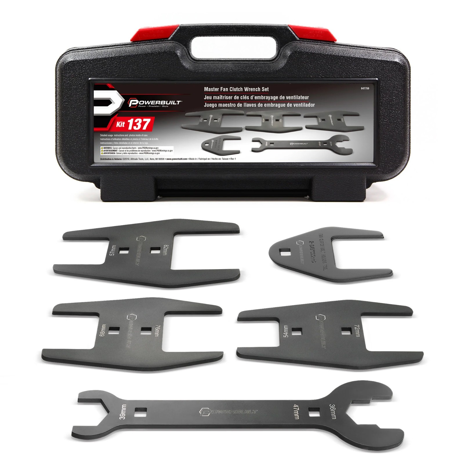 Powerbuilt Master Fan Clutch Wrench Set 647759 Kit 137 Sealed