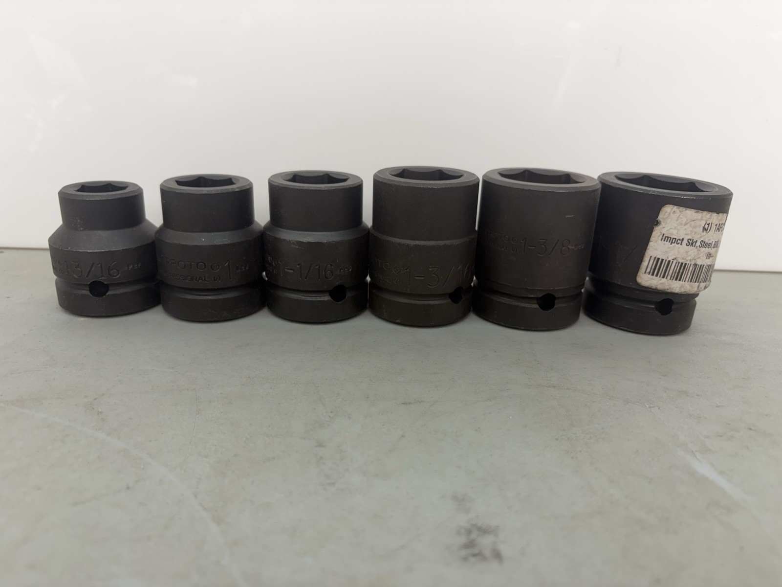 Proto 1” Drive Shallow Impact Sockets 15/16”, 1”, 1-1/16, 1-3/16”, 1-3/8”,1-1/2”